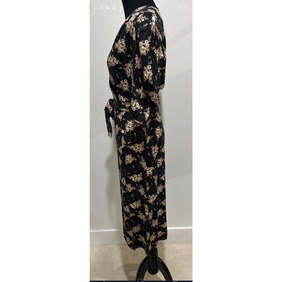 NWT ROUJE PARIS Rosalie Dress in Noir Imprime Bouquet Mamie SZ. 38 - Picture 3 of 8